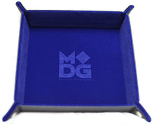 Load image into Gallery viewer, Blue square velvet dice tray.

