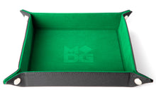 Load image into Gallery viewer, Green square velvet dice tray.

