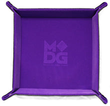 Load image into Gallery viewer, Purple square velvet dice tray.
